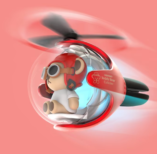 Car Air Freshener Bear Rotating Propeller