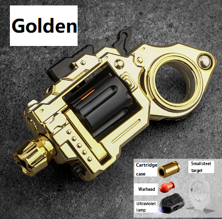 Golden Revolver Mini Decompression Ring Gun Shell-Throwing pistol