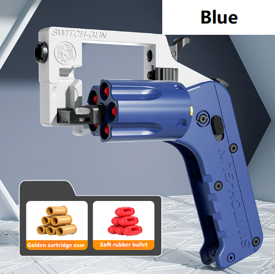 Folding revolver, soft bullet gun case, throw hand grab