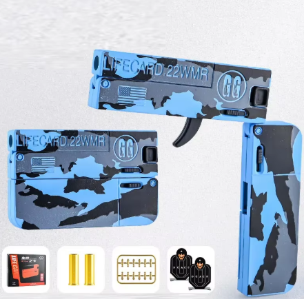 New hand cannon toy gun folding shell throwing life card model gun