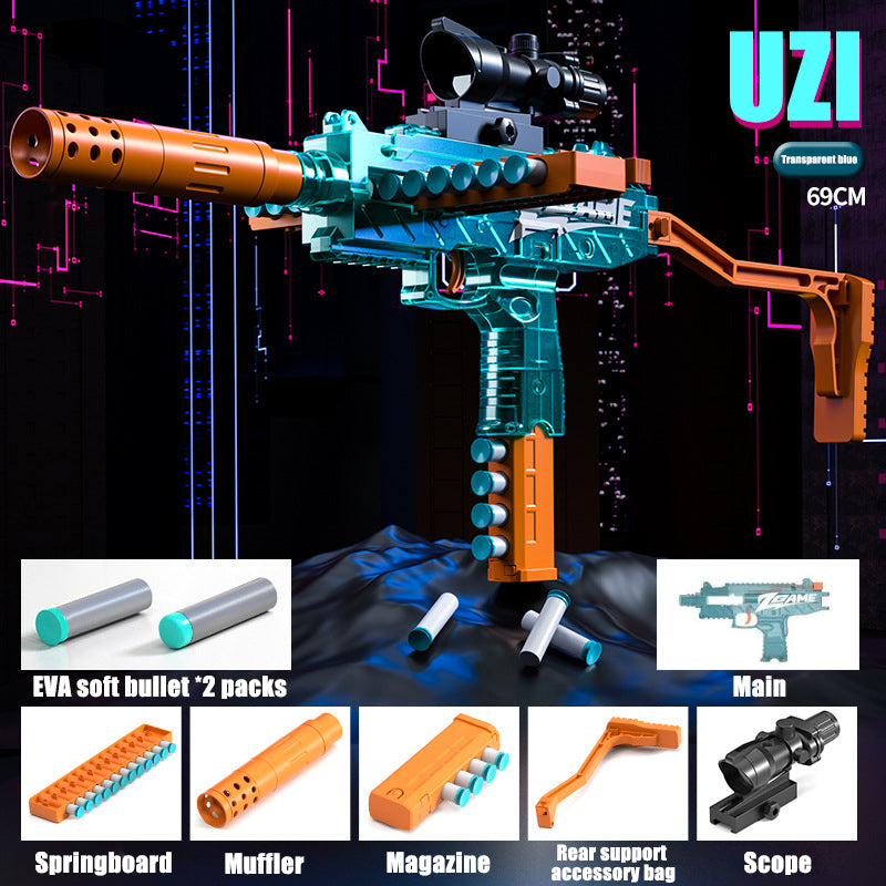 Manual bolt soft bullet gun MP9 toy submachine gun