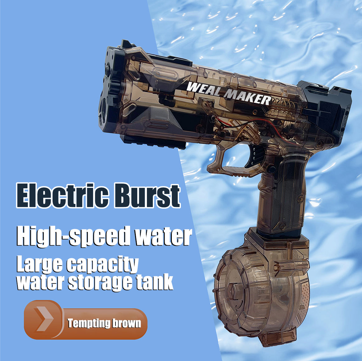 Large capacity, long battery life, powerful rapids electric burst water gun toy gun