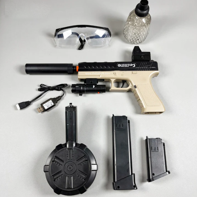 Glock-simulación automática manual para niños, juguete para niños, simulación de águila de arena, pistola de balas suaves de ráfaga eléctrica automática especial 