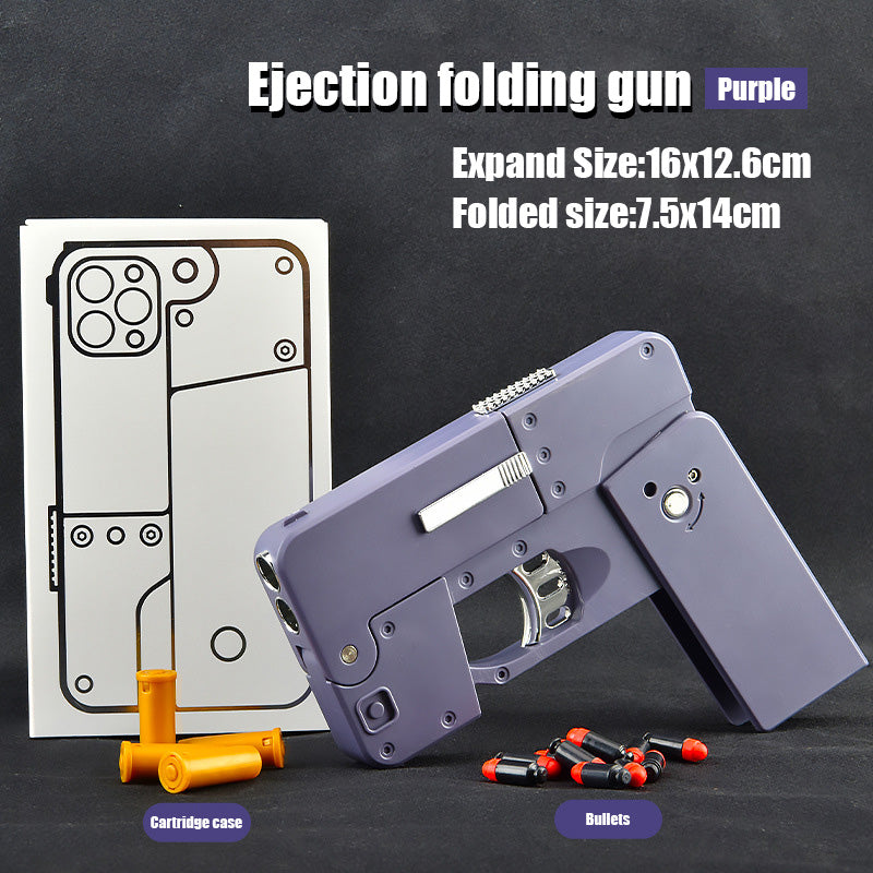 Folding mobile phone simulation toy gun shell ejection soft bullet gun
