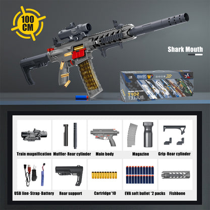 M416, pistola de balas suaves de eyección de concha mano a mano, rifle de asalto de ráfaga eléctrica, juguete para niños, pistola de juguete para adultos 