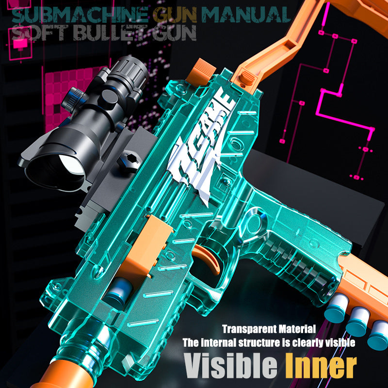 Manual bolt soft bullet gun MP9 toy submachine gun