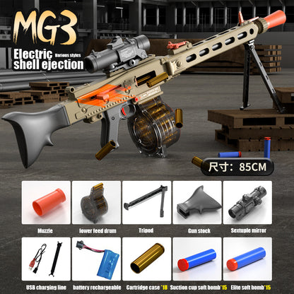 MG3 in one electric ejection soft bullet gun ejection toy machine gun