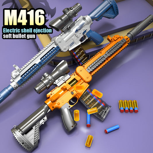 M416 Manual EVA Soft Bullet doble revista expulsar Shell niño niños ensamblado pistola de juguete juguetes para niños y adultos 