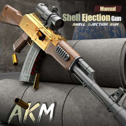 Luochen AKM-artillero de bala suave, lanzador de proyectiles, ráfaga eléctrica autointegrada, asalto, tambor de asalto, juguete para niño 