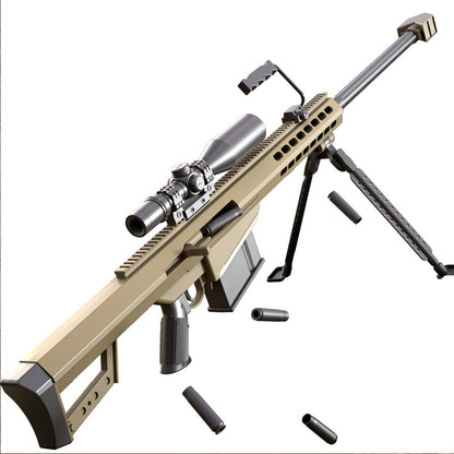 Pistola de francotirador de nailon de gran tamaño para adultos para niños, pistola de juguete de bala suave de francotirador Barrett 