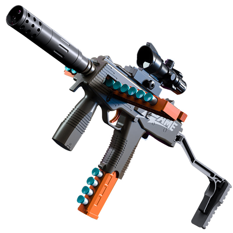 Pistola de balas suaves con perno de tracción Manual MP9, pistola de juguete para niños, metralleta de juguete 