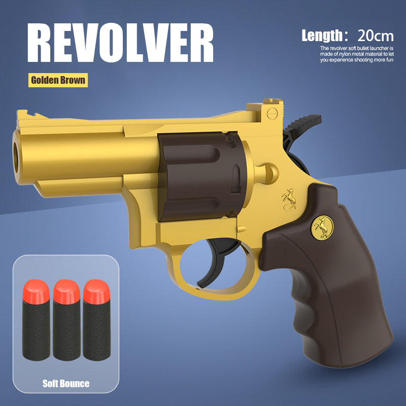 Children's adult automatic burst revolver boy can launch shell ejectio ...